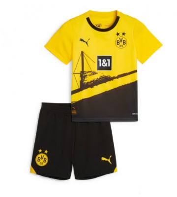 Borussia Dortmund Primera Equipación Niños 2023-24 Manga Corta (+ Pantalones cortos)